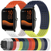 For Xiaomi Haylou RT2 LS10 22mm Holes Breathable 3D Dots Silicone Watch Band(Grey)