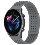 For Amazfit GTR 3 Pro 22mm Holes Breathable 3D Dots Silicone Watch Band(Grey)