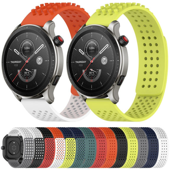 For Amazfit GTR 3 22mm Holes Breathable 3D Dots Silicone Watch Band(Red)