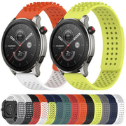 For Amazfit 3 22mm Holes Breathable 3D Dots Silicone Watch Band(Black)