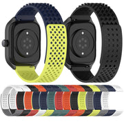 For Amazfit 3 22mm Holes Breathable 3D Dots Silicone Watch Band(Black)