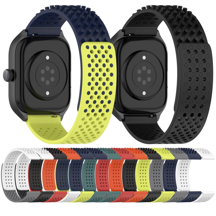 For Amazfit GTR 4 22mm Holes Breathable 3D Dots Silicone Watch Band(Red)