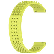For Garmin Forerunner 265 22mm Holes Breathable 3D Dots Silicone Watch Band(Lime Green)
