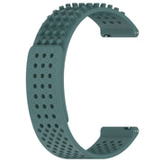 For Garmin Forerunner 255 22mm Holes Breathable 3D Dots Silicone Watch Band(Olive Green)
