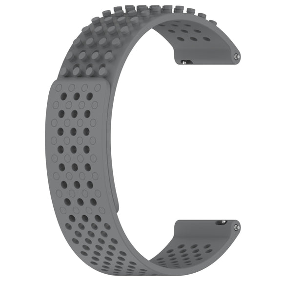 For Garmin Forerunner 255 22mm Holes Breathable 3D Dots Silicone Watch Band(Grey)
