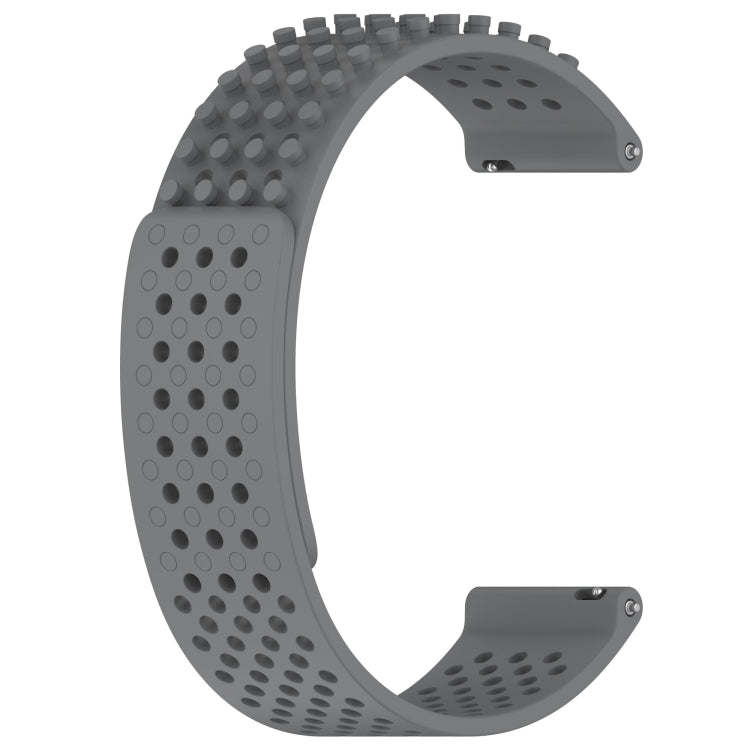 For Garmin Forerunner 255 22mm Holes Breathable 3D Dots Silicone Watch Band(Grey)