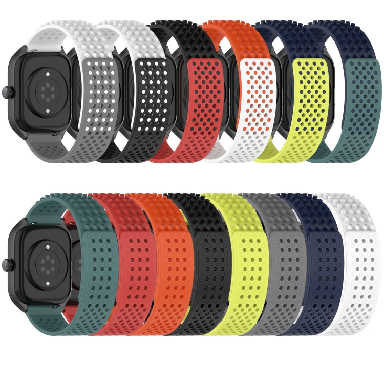 For Garmin Forerunner 255 22mm Holes Breathable 3D Dots Silicone Watch Band(Grey)