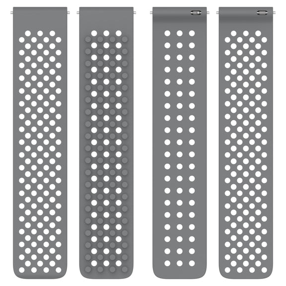 For Garmin Forerunner 265 22mm Holes Breathable 3D Dots Silicone Watch Band(Grey)