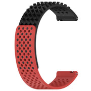For Samsung Gear S3 Frontier 22mm Holes Breathable 3D Dots Silicone Watch Band(Black+Red)