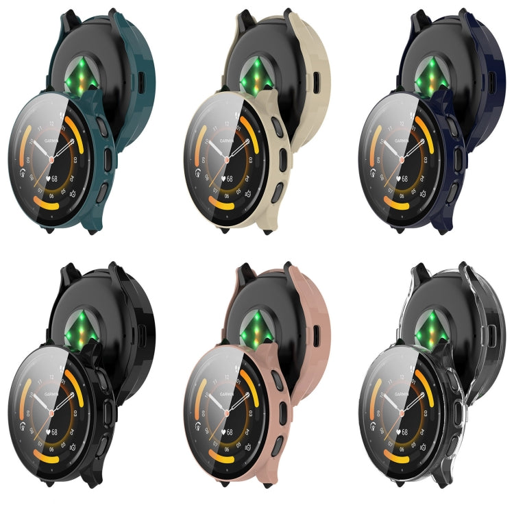 For Garmin Venu 3 PC + Tempered Film Integrated Watch Protective Case(Black)