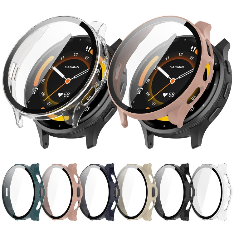 For Garmin Venu 3S PC + Tempered Film Integrated Watch Protective Case(Black)