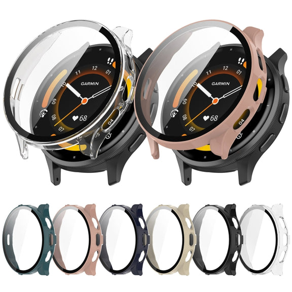 For Garmin Venu 3S PC + Tempered Film Integrated Watch Protective Case(Black)