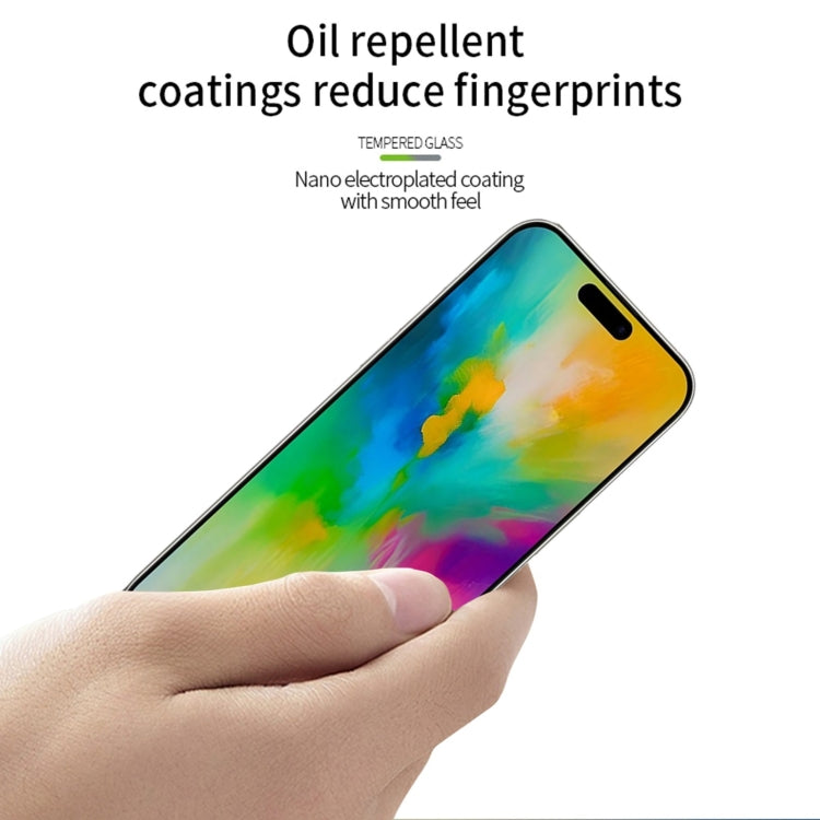 For iPhone 16 Plus MOFI 9H 3D Explosion-proof Curved Screen Tempered Glass Film(Black)