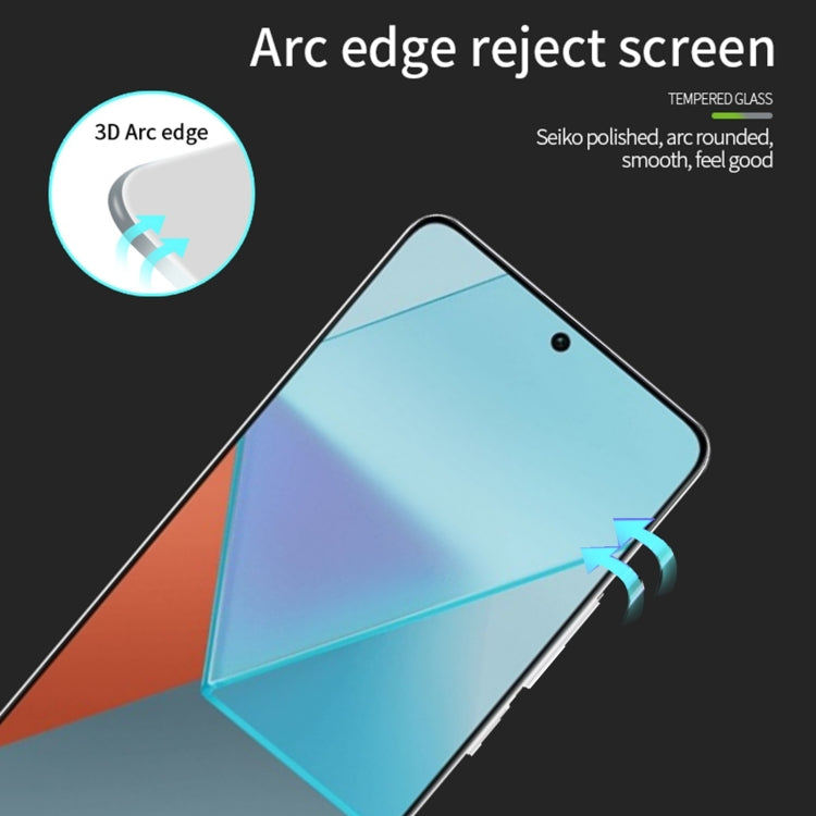 For Redmi Note 13 / Note 13 Pro MOFI 9H 3D Explosion-proof Tempered Glass Film(Black)