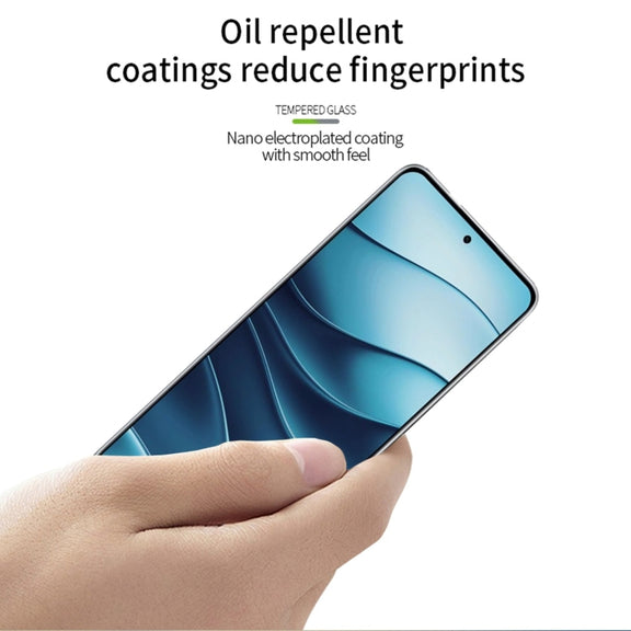For Xiaomi Redmi Note 14 MOFI 9H 3D Explosion-proof Tempered Glass Film(Black)