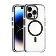 For iPhone 14 Pro Dual-color MagSafe TPU Hybrid Clear PC Shockproof Phone Case(Black) - iPhone 14 Pro Cases by PMC TechLife | Online Shopping South Africa | PMC TechLife