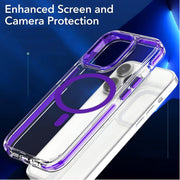 For iPhone 14 Pro Max Dual-color MagSafe TPU Hybrid Clear PC Shockproof Phone Case(White)
