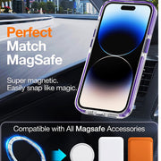 For iPhone 15 Dual-color MagSafe TPU Hybrid Clear PC Shockproof Phone Case(Black)