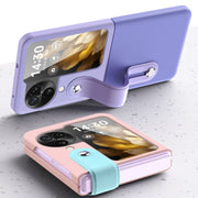 For OPPO Find N3 Flip Wrist-strap Plain Leather Phone Case(Black)