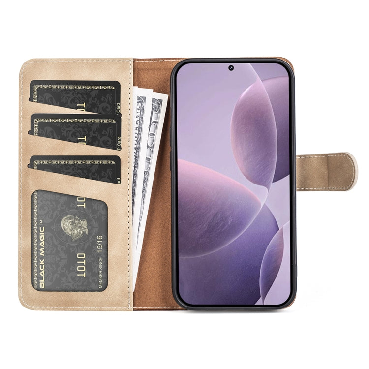 For Xiaomi Redmi K70 Stitching Horizontal Flip Leather Phone Case(Yellow)