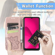 For iPhone 16 Pro Butterfly Love Flower Embossed Leather Phone Case(Gray)