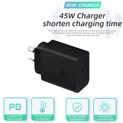 M135 PPS / PD 45W USB-C / Type-C Port Fast Charger, AU Plug(Black)