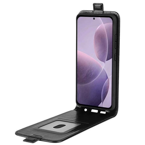 For Xiaomi Redmi K70 R64 Texture Single Vertical Flip Leather Phone Case(Black)