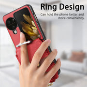 For OPPO Find N3 Flip Vertical Flip Zipper Wallet Ring Leather Phone Case(Red)