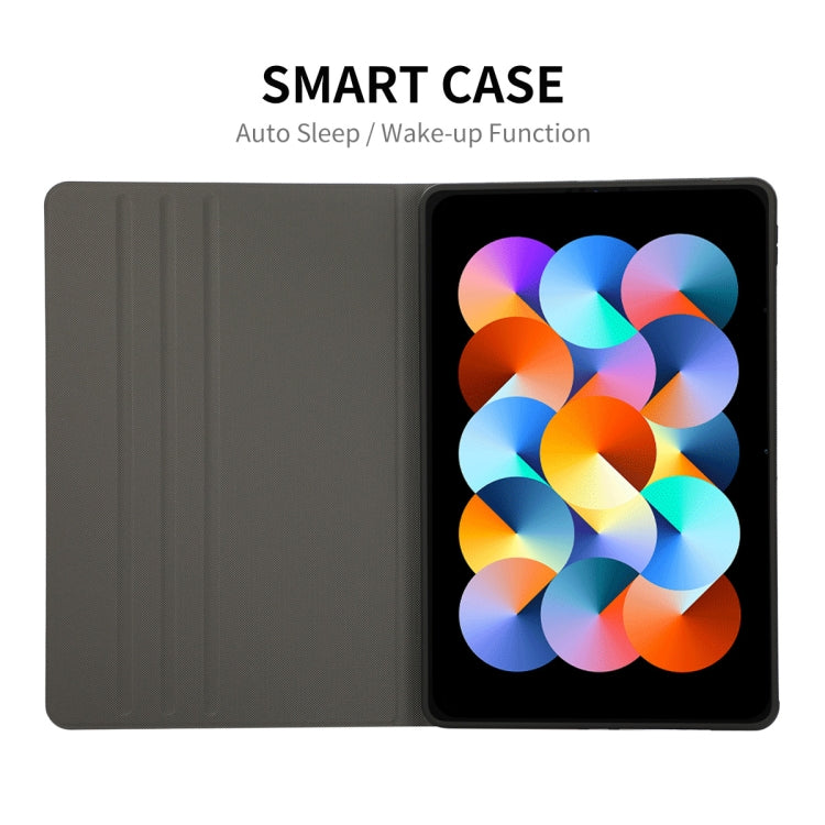 For Redmi Pad SE 11.0 ENKAY Leather Stand Smart Tablet Case(Cyan)