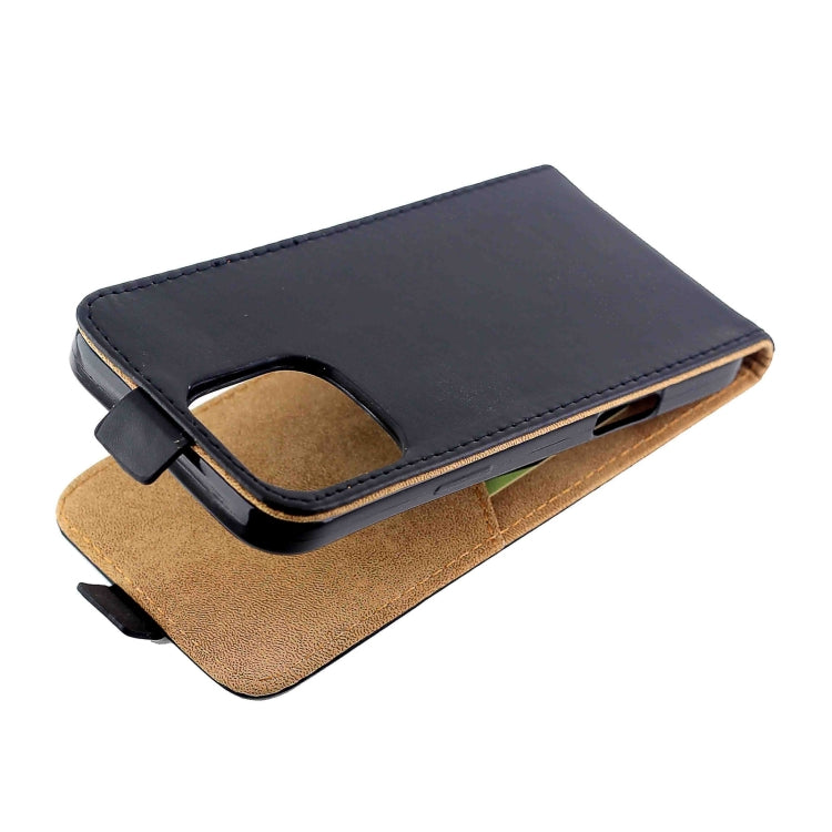 For iPhone 16 Pro Max Vertical Flip Leather Phone Case with Card Slot(Black)