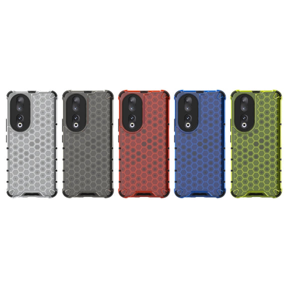 For Honor 90 Shockproof Honeycomb Phone Case(White)