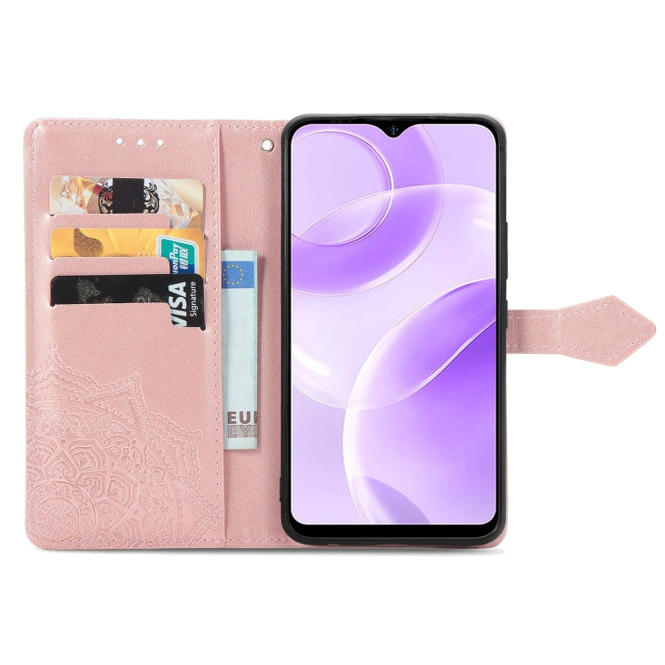 For Ulefone Note 15 Mandala Flower Embossed Leather Phone Case(Rose Gold)