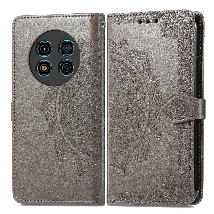 For Ulefone Note 15 Mandala Flower Embossed Leather Phone Case(Gray)
