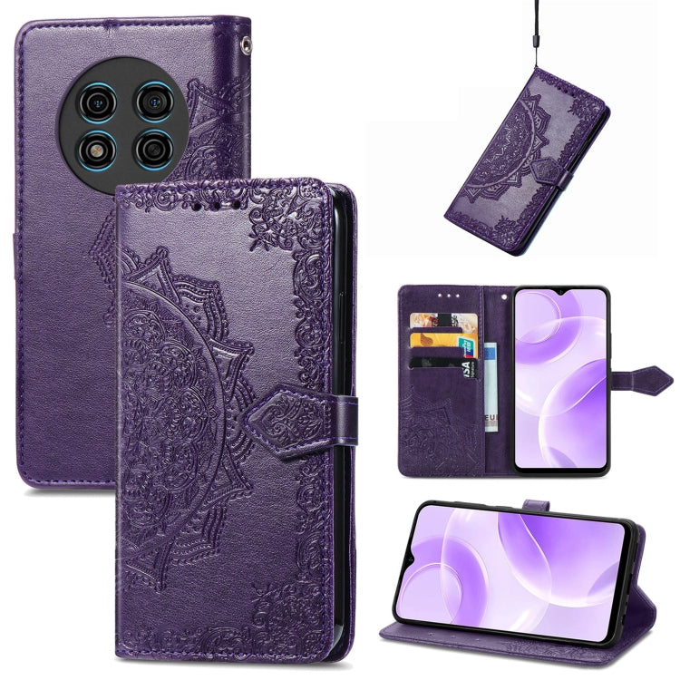 For Ulefone Note 15 Mandala Flower Embossed Leather Phone Case(Purple)