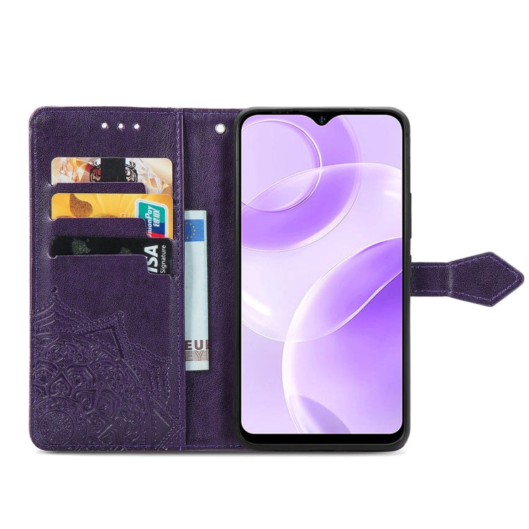 For Ulefone Note 15 Mandala Flower Embossed Leather Phone Case(Purple)