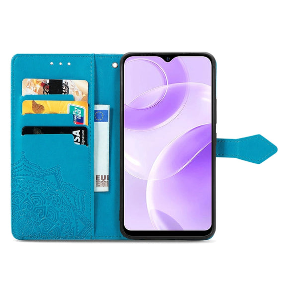 For Ulefone Note 15 Mandala Flower Embossed Leather Phone Case(Blue)