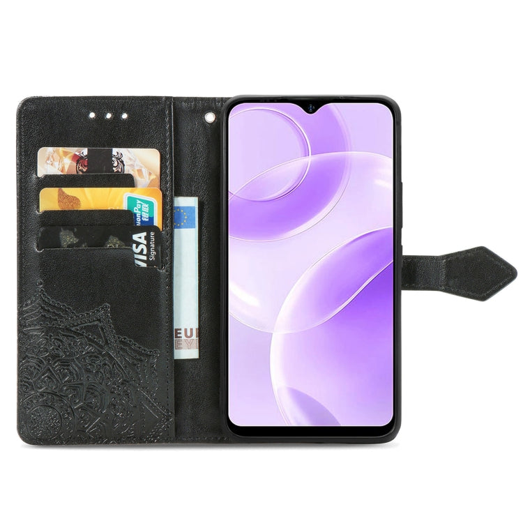 For Ulefone Note 15 Mandala Flower Embossed Leather Phone Case(Black)