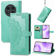 For Ulefone Note 15 Mandala Flower Embossed Leather Phone Case(Green)