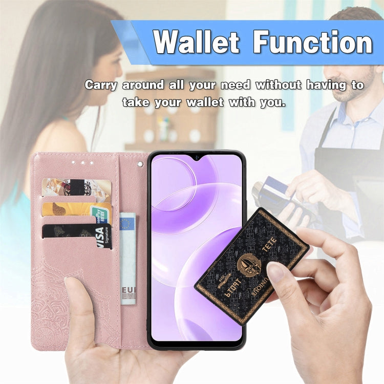 For Ulefone Note 15 Mandala Flower Embossed Leather Phone Case(Rose Gold)