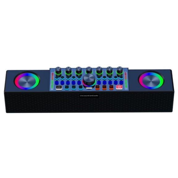 SY8 Live Sound Card All-in-one Machine Speaker Stereo Subwoofer With Mic(White)