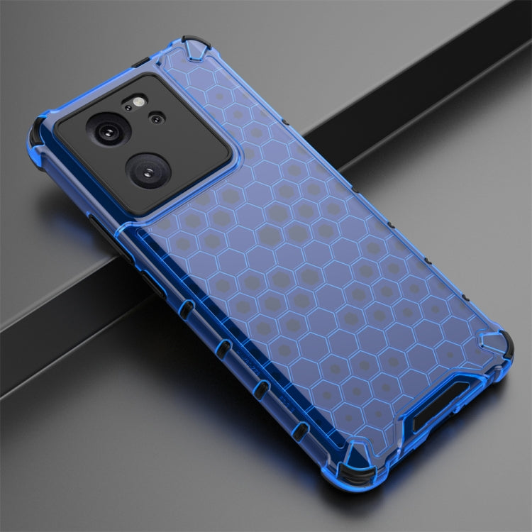 For Redmi K60 Ultra Shockproof Honeycomb Phone Case(Blue)