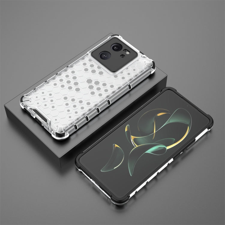 For Xiaomi 13T Shockproof Honeycomb Phone Case(White)