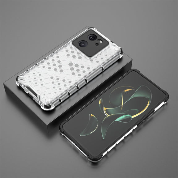 For Xiaomi 13T Shockproof Honeycomb Phone Case(White)