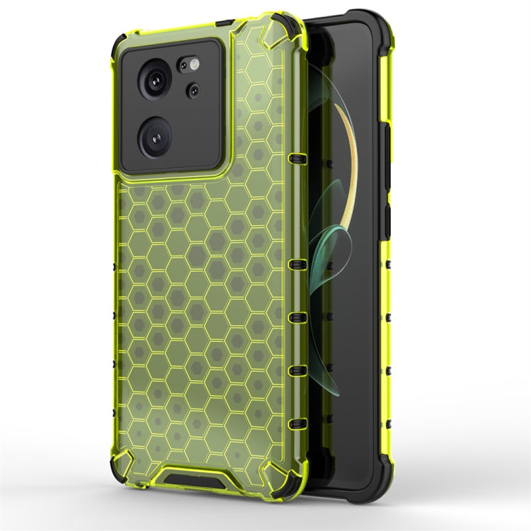 For Xiaomi 13T Shockproof Honeycomb Phone Case(Green)
