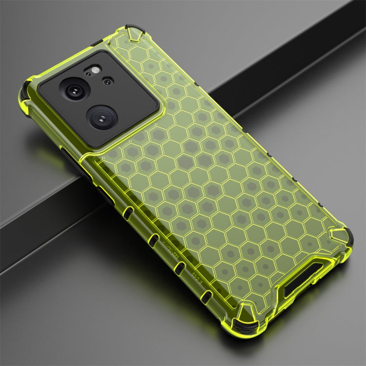 For Xiaomi 13T Shockproof Honeycomb Phone Case(Green)