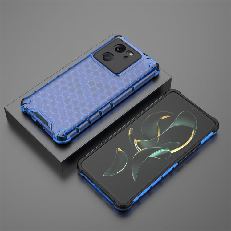 For Xiaomi 13T Shockproof Honeycomb Phone Case(Blue)
