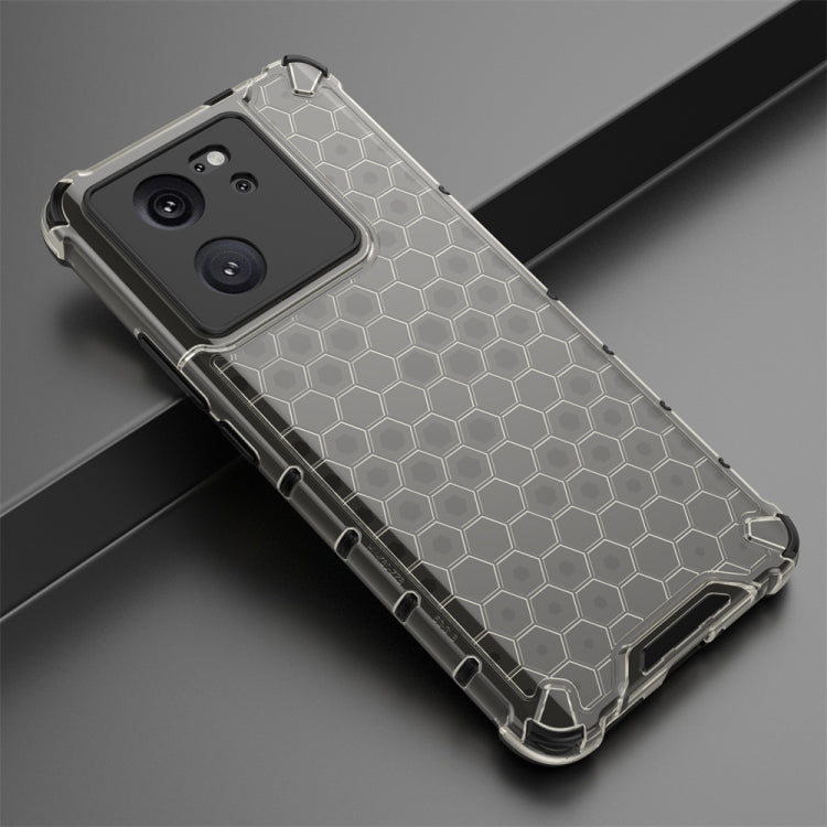 For Xiaomi 13T Pro Shockproof Honeycomb Phone Case(Black)