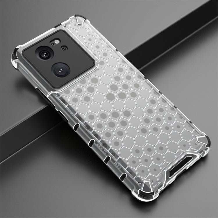 For Xiaomi 13T Pro Shockproof Honeycomb Phone Case(White)