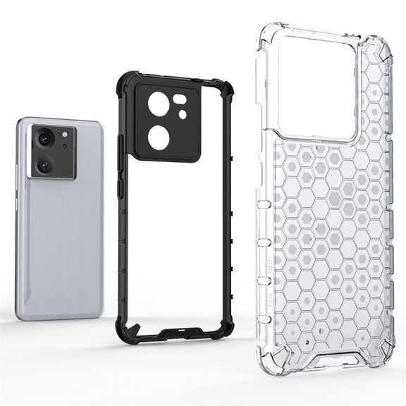 For Xiaomi 13T Pro Shockproof Honeycomb Phone Case(Red)
