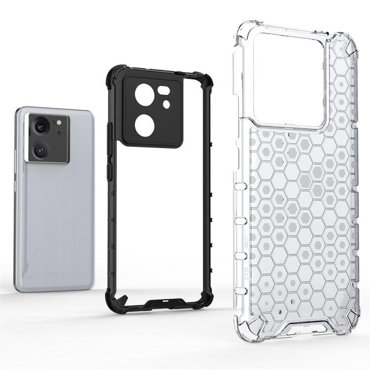 For Xiaomi 13T Pro Shockproof Honeycomb Phone Case(Red)